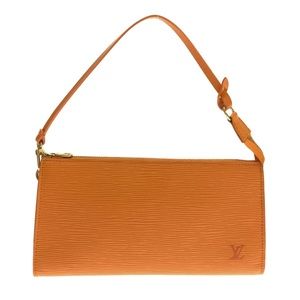 LOUIS VUITTON Orange Epi Leather Pouchette Shoulder Bag.